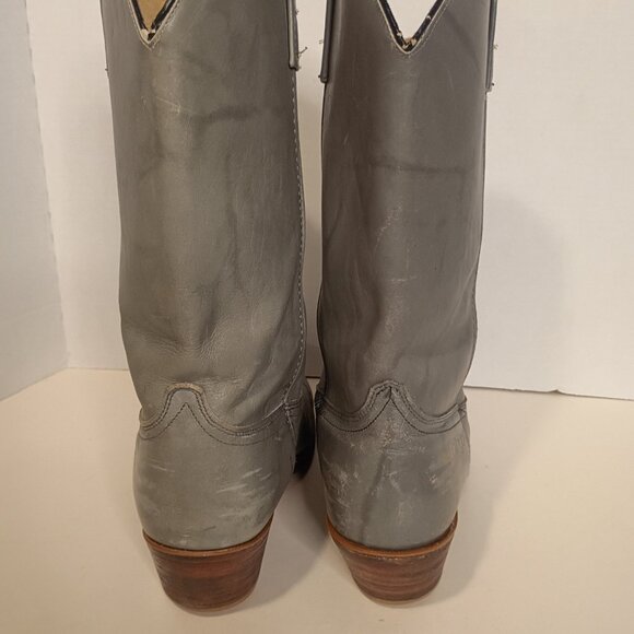 1980s ACME DINGO Western 14" Boots Men's 11D Style 5113 Gray Leather *Read - Picture 10 of 15